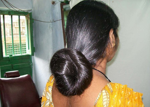 Women with hair knot